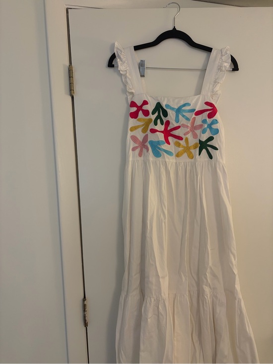 CROSBY by Mollie Burch Dresses & Skirts - CROSBY by Mollie Burch White Maxi Dress with Multicolor Floral Embroidery